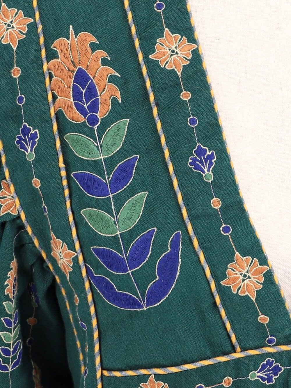 FARM RIO Linen Green Pineapple Embroidered Tunic Maxi Dress Size XS - Picture 7 of 11
